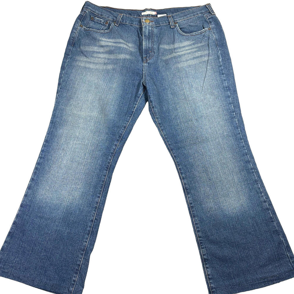 Levi’s 515 Bootcut Jeans Womens 16 Short Blue Stretch Denim Mid Rise Classic